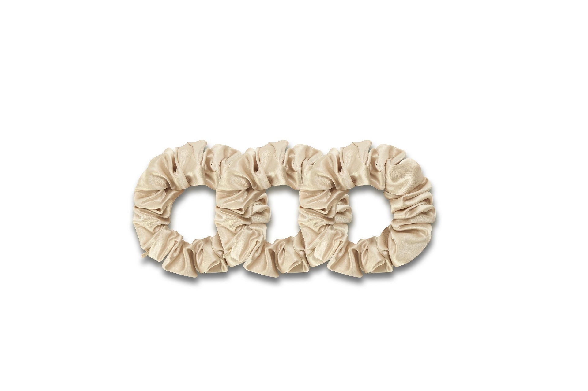 [3 pcs] Elegant Gold - Pure Silk Large Scrunchie