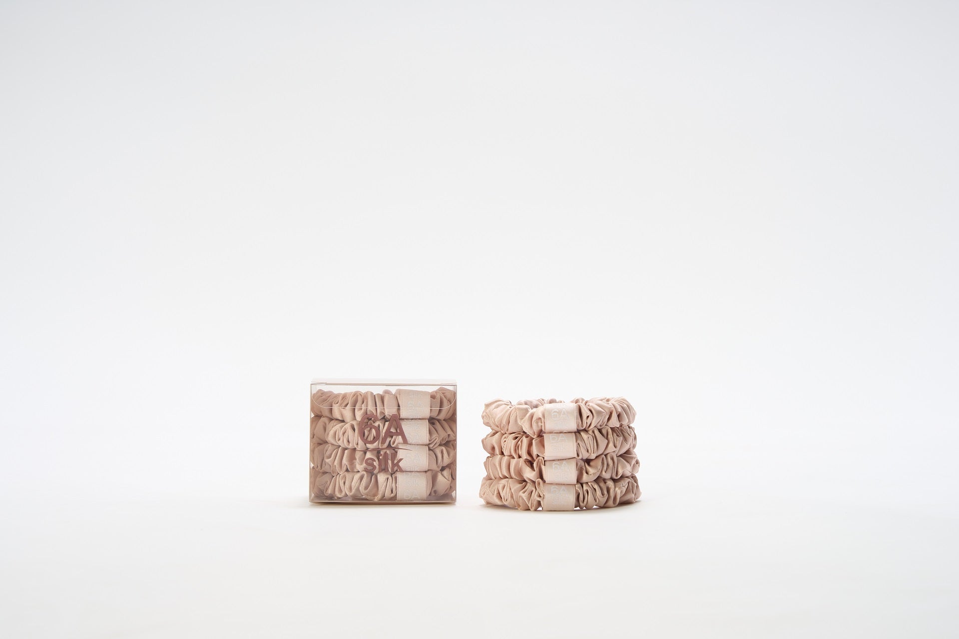 [4 pcs] Radiance Rose - Pure Silk Small Scrunchie